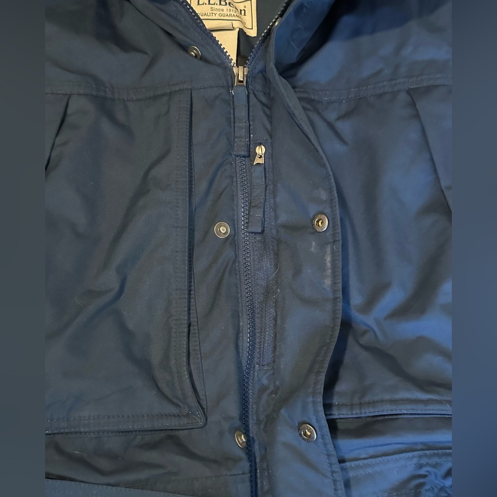 LL Bean Down Parka Baxter Downtek Puffer Jacket with removable Fur Hood Size S - Picture 3 of 14